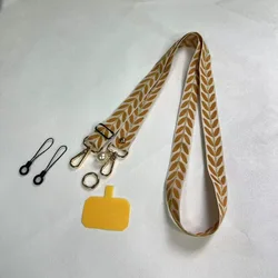 Adjustable Anti - Lost Mobile Phone Charm and Key Lanyard Strap - Polyester / Nylon (Yellow)