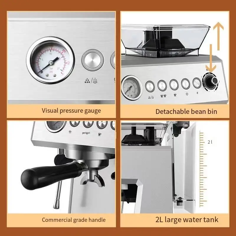 Coffee Brewer Machine Professional Commercial Italy 3 In 1 20 bar Coffee Maker