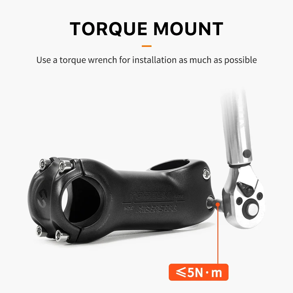 TOSEEK K04 Carbon Fahrrad-Vorbau MTB Rennrad Mountainbike-Vorbau 31,8mm Lenker-Vorbauten 70/80/90/100/110/120/130mm Schwarz Matt – Detail 12