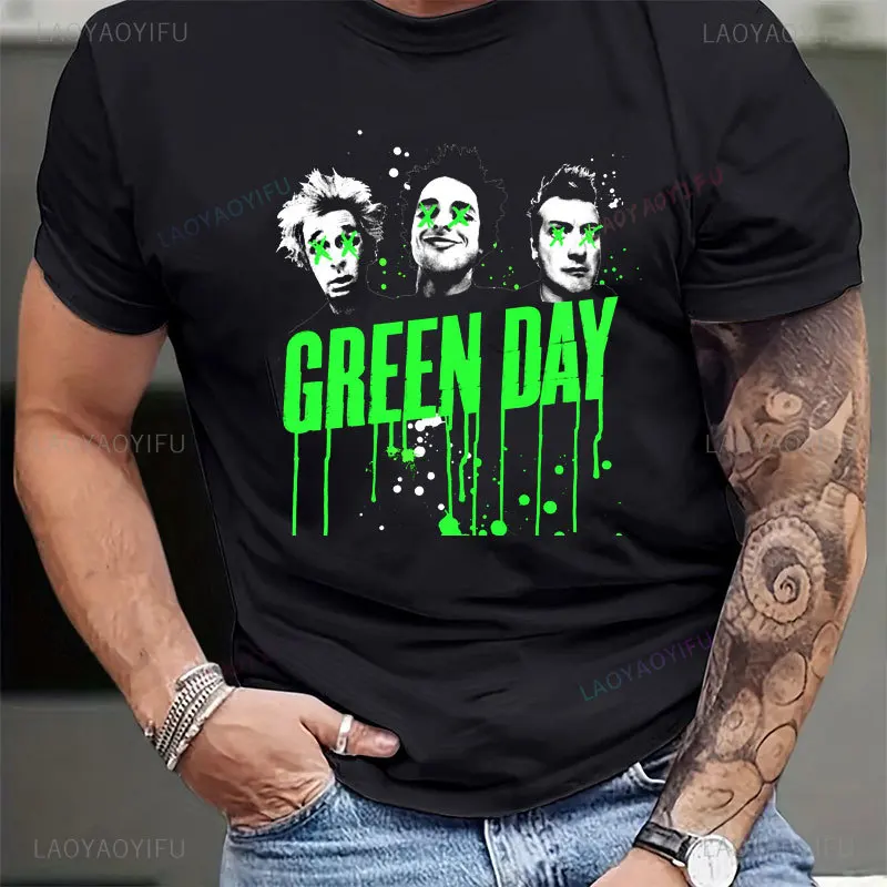 Vintage Green Day 'American Dump Album Cover' Print 100% Cottont-Shirt Music Nuevo Y Oficial Uomo Donna T-Shirt Top Tees