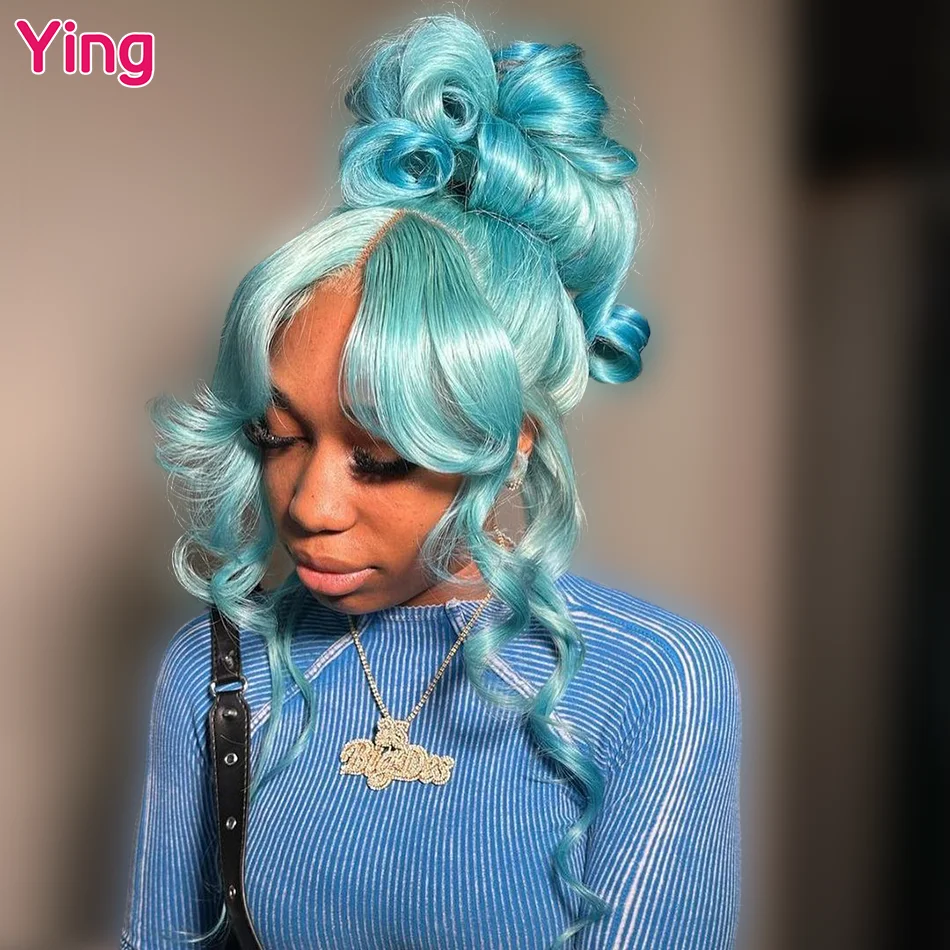 

Ying Hair Lake Blue Body Wave 13x4 Lace Front Human Hair Wigs Pre Plucked Brazilian Remy 613 Honey Blonde 13x6 Lace Frontal Wig