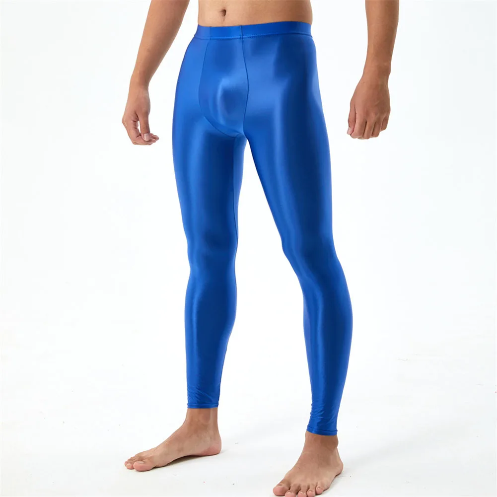 Men&lsquo;s Sexy Sheer Long Underwear Pants Tight Leggings Silky Skinny Underpants Seamless Breathable Elastic Pantyhose Tights Pants