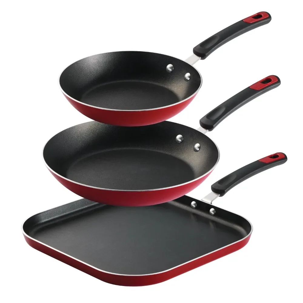 

Pot for Cooking Pots Set Kitchen Everyday 3 Pieces Aluminum Non-stick Fry Pan and Griddle Set Free Shipping Kitchen Cookware Kit