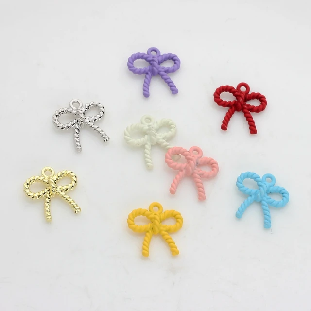 WYSIWYG 10pcs 25x24mm 2 Colors Bow Knot Charms Bow Tie Handmade Charms For Jewelry  Making
