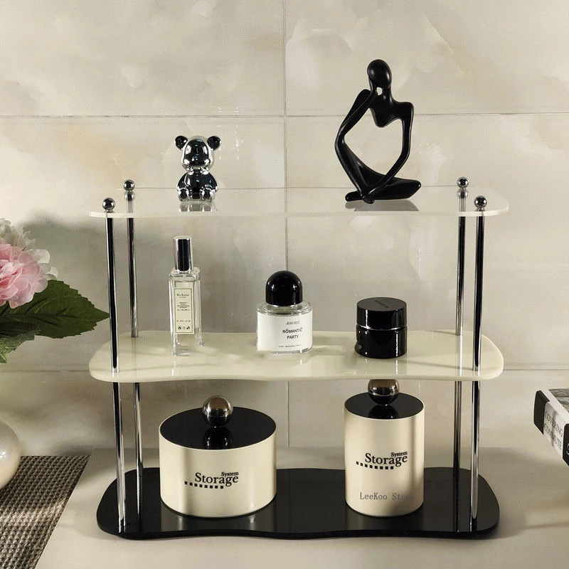 3-layer Acrylic Desktop Storage Rack Water Cup Perfume Bathroom Table Top Cosmetics Storage Jewelry Display Frame Organizer 3