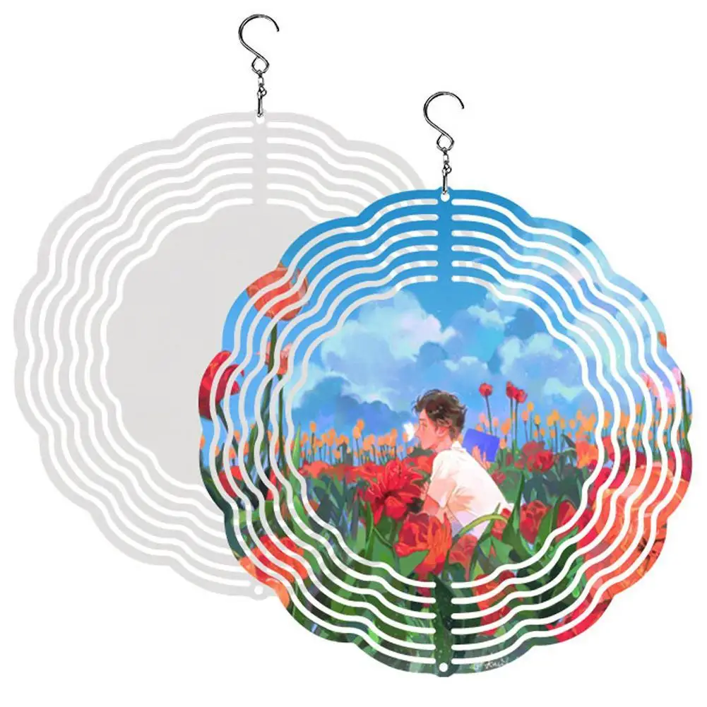 10/8/3inch Sublimation Wind Spinner Blanks 3D Wind Spinners DIY
