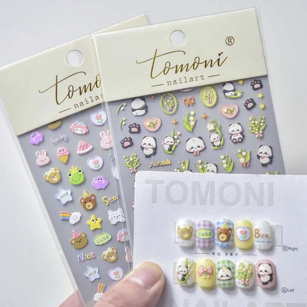 

Cartoon Stickers Nail Stickers Cute Rabbit Animal Nail Decals Panda Bear Nail Accessories for Women