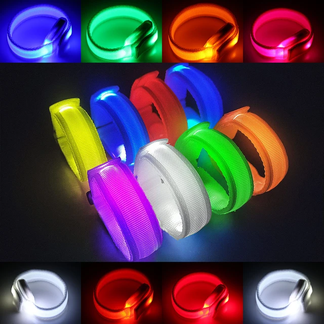 Party Bag Fillers LED Bracelet Wrist Arm Band Glow Flashing Disco Concert UK