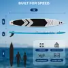 14 Inflatable Stand  Paddle Board for Racing 28 Narrow Design for Expert Paddlers with NonSlip EVA Deck Pad, Includes Premium