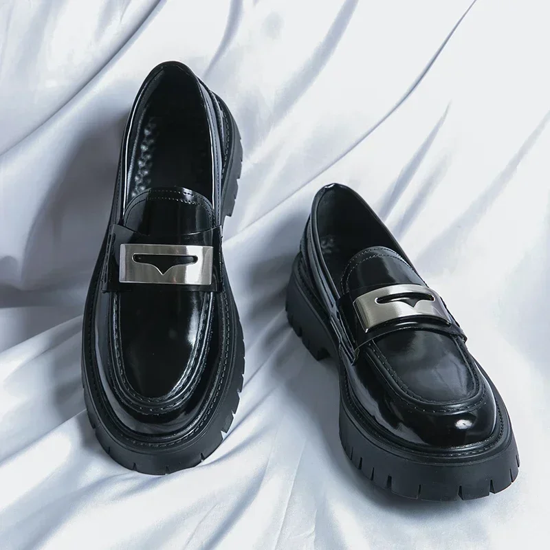 Leather Shoes Men's Loafers Men's Casual Leather Shoe Formal Shoe High Quality Wedding Office Thick Sole Casual Shoes New