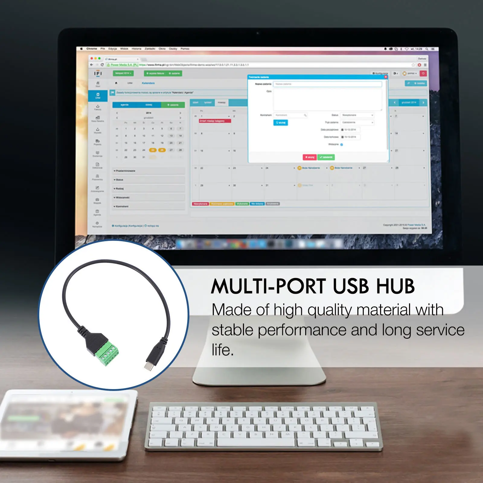 컴퓨터 태블릿용 USB Type-C 나사식 터미널 케이블 무용접 어댑터 5핀 데이터 변환기