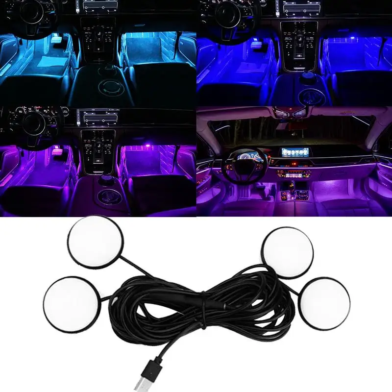

Car Interior Light RGB LED Decorative Light Strip Wired Car Foot Light Auto LED Ambient Lights Color Ambilight Backlight For Car