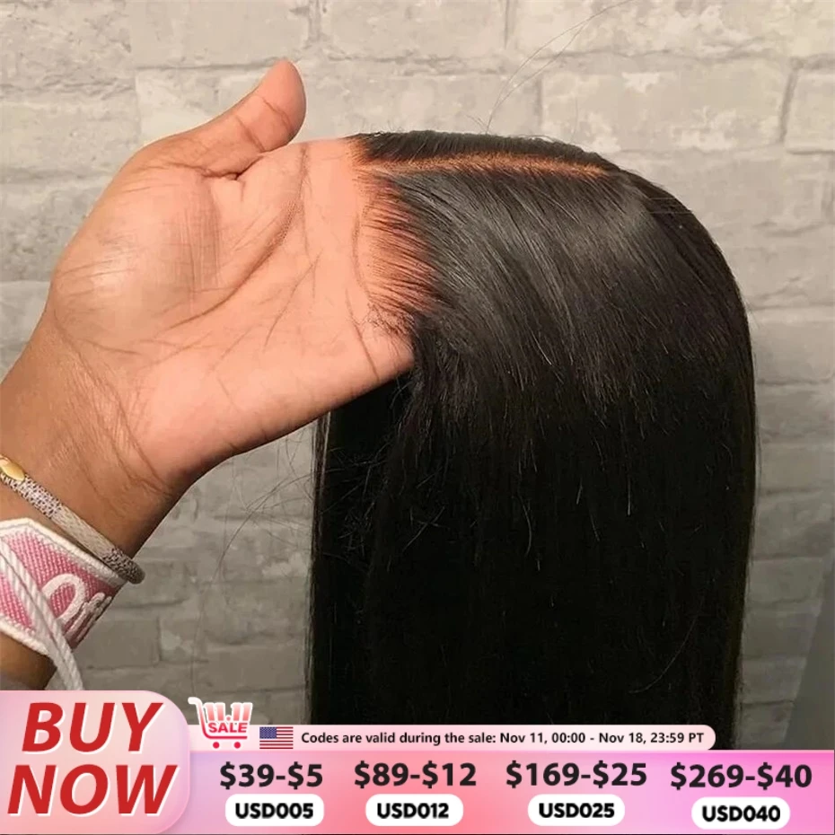 Human Hair Wig Ready To Wear Pre plucked Straight 5x5 Lace Closure 13x4 Lace Front