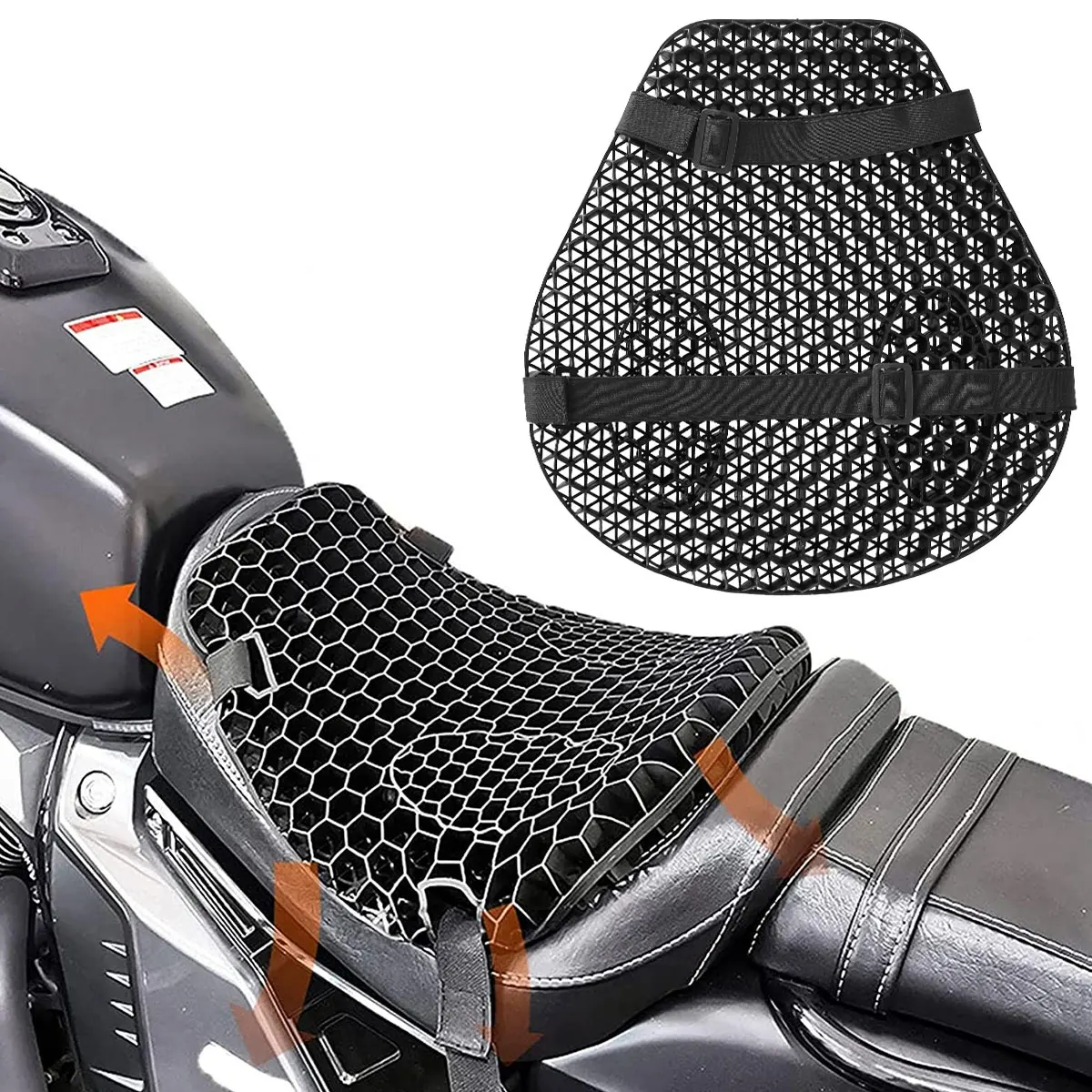 Motorcycle Seat Cushion Shock Absorption 3D Mesh Motorbike