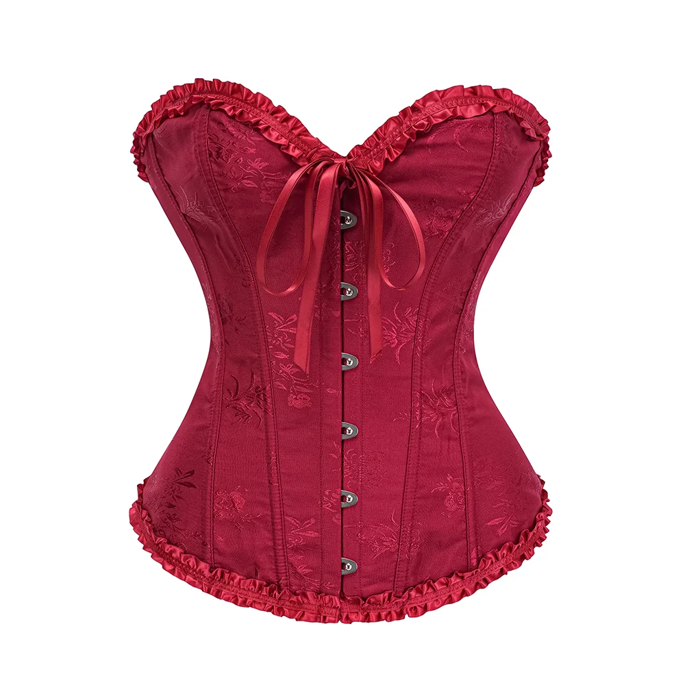 Gelbe Korsetts und Bustiers für Damen, Top, sexy Korselett, Überbrust-Brokat, Vintage-Renaissance-Mieder, Übergröße, Grün, Weiß – Detail 8