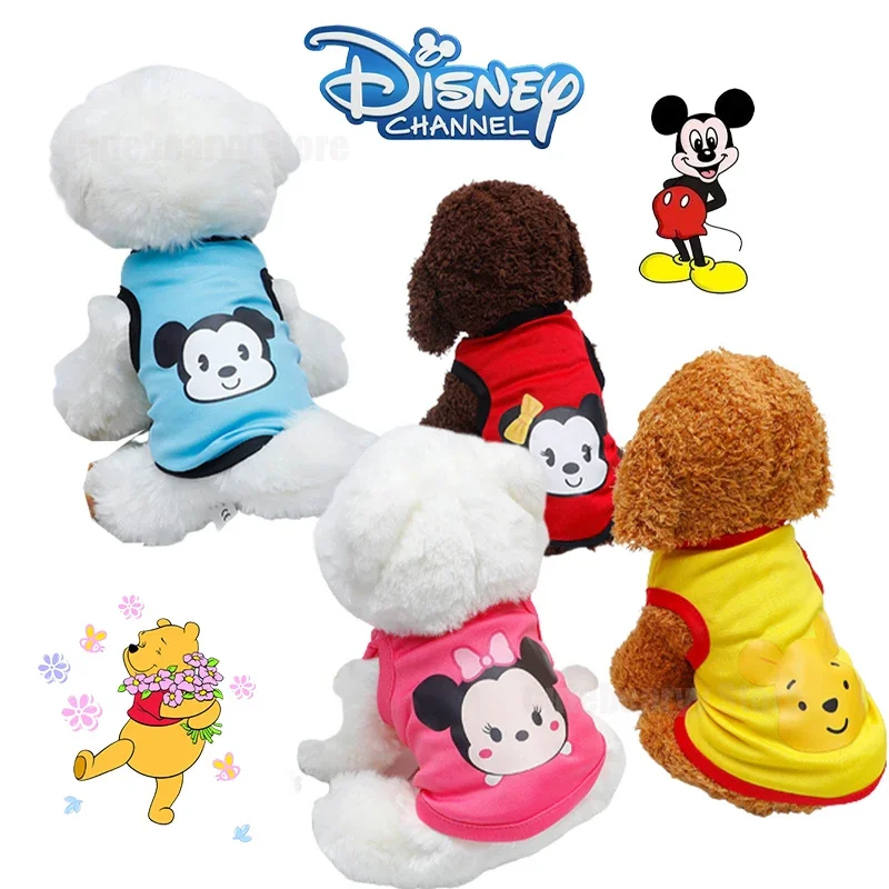 Disney Mickey Minnie Pet Vest Summer New Cute Cartoon Fashion Dog Cat Windproof Soft Comfortable Clothing Outdoor Apparel Gifts