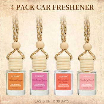 4 Pack Hanging Car Air Freshener & Diffuser | 120-Day Long-Lasting Fragrance | 17 Fragrances All Ages 1