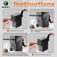Marie's Manual Pencil Sharpener,Professional 5 Adjustable Long Pencil Nibs Sharpens for Graphite, Colored Pencils, Art Sketching 6