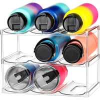 Stackable Large Capacity Water Bottle Storage Rack AdaptationStanleyLarge Diameter Insulated Cup Kitchen Living Room Cabinet Tra 2