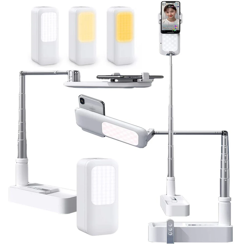 전화 홀더 Lampe Selfie 채우기 빛 지원 휴대용 부어 스탠드 전화 Voiture Fone 블루투스 카메라 Lamparas Led 램프