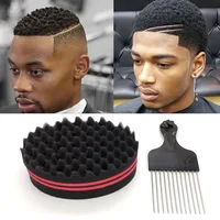Oval Double Sides Magic Twist Hair Brush Sponge Brush For Natural Afro Coil Wave Dread Sponge Brushes Hair Braids Braiding Hair 1