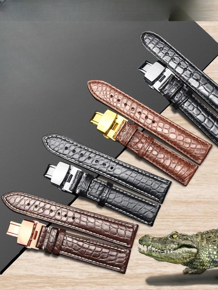 Per Longines Master Tissot Mido Vera Pelle Uomo Donna Pelle Di Coccodrillo Le Locle Ebohr Anti-Allergia Nero Marrone Cinturini