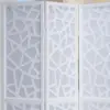 Roundhill Furniture Giyano 4 Panel Screen Room Divider, White 3