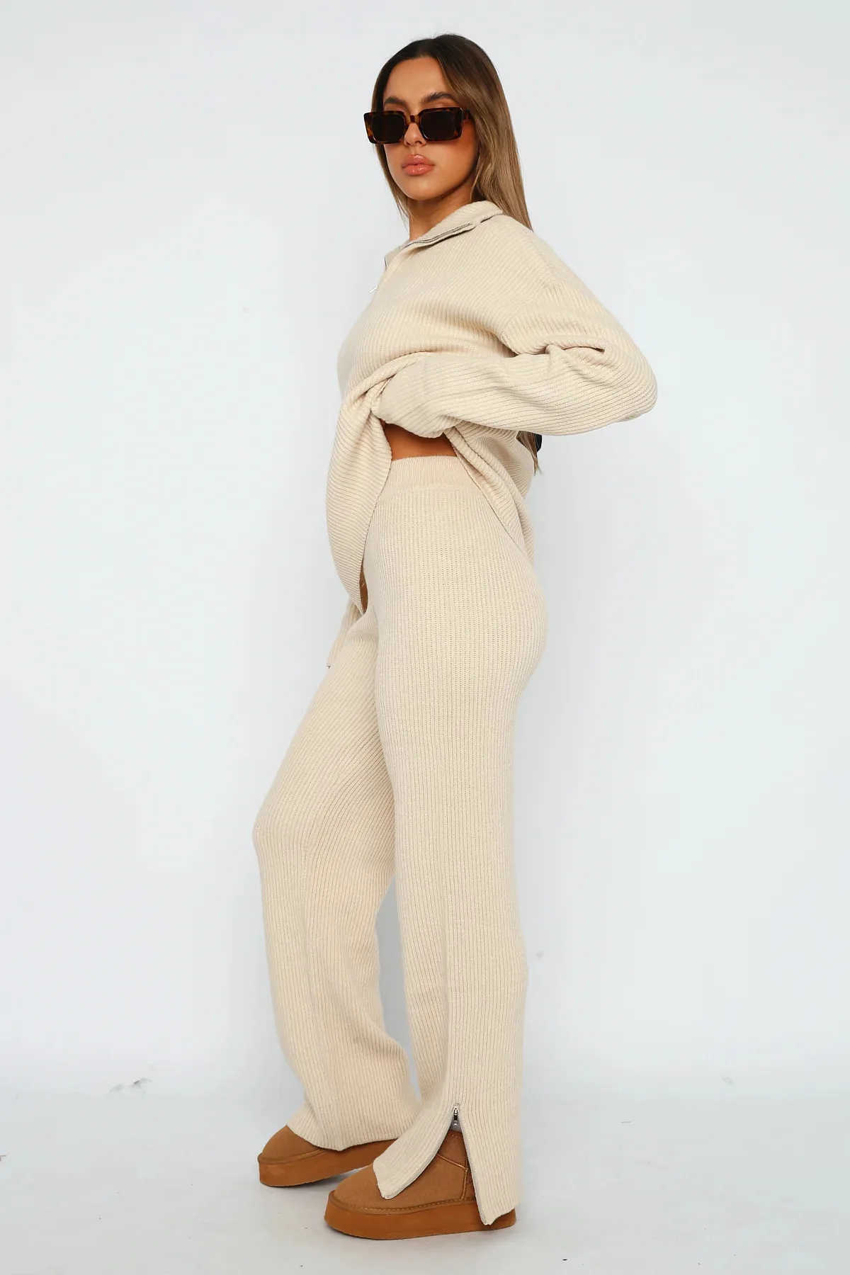 Women Sweatsuits Fall Winter Knitted Sweatpants And Hoodie Set Tracksuit Casual Two Piece Sets Sweater Outfit Women  Jogger Sets