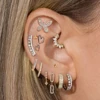 1PC Iced Out CZ Dainty Hoop Earrings for Women Ear Piercing Cartilage Butterfly Helix Daith Conch Tragus Stud Piercing Jewelry 2