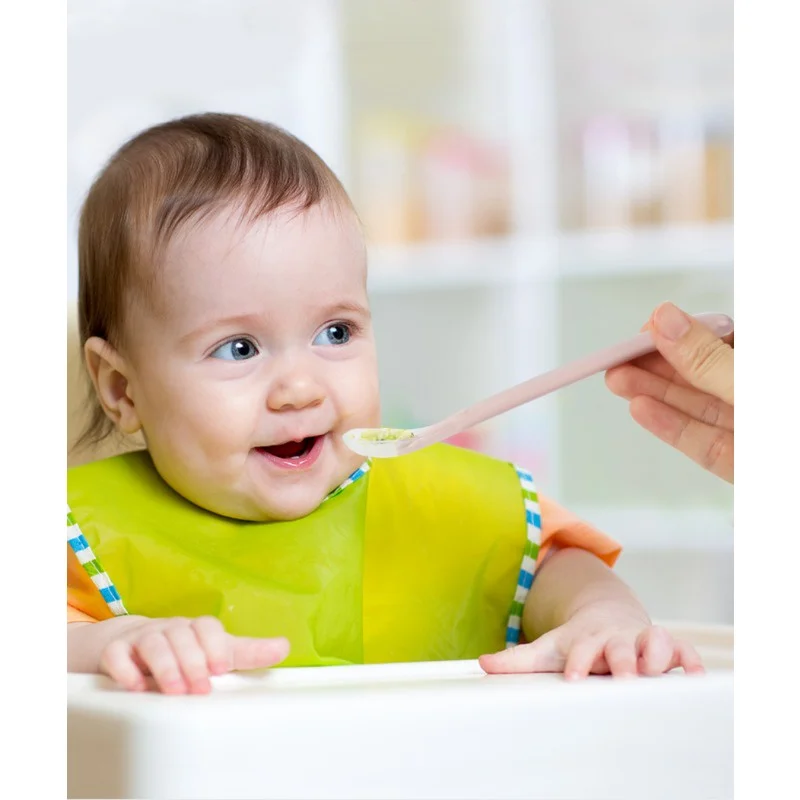 Food Grade Soft Silicone Baby Spoon Baby Cartoon Auxiliary Food Spoon Silicone Spoon Bite Resistant Feeding Tableware Set 3