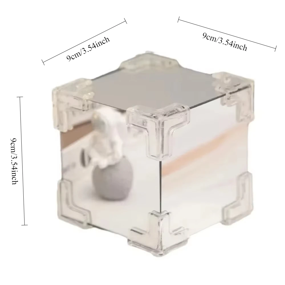 Tulip Mirror Cube Lamp DIY Simulation Flower Bedroom Sleeping Table Lamp Handmade Craft Romantic Valentine's Day Birthday Gifts tulip night light