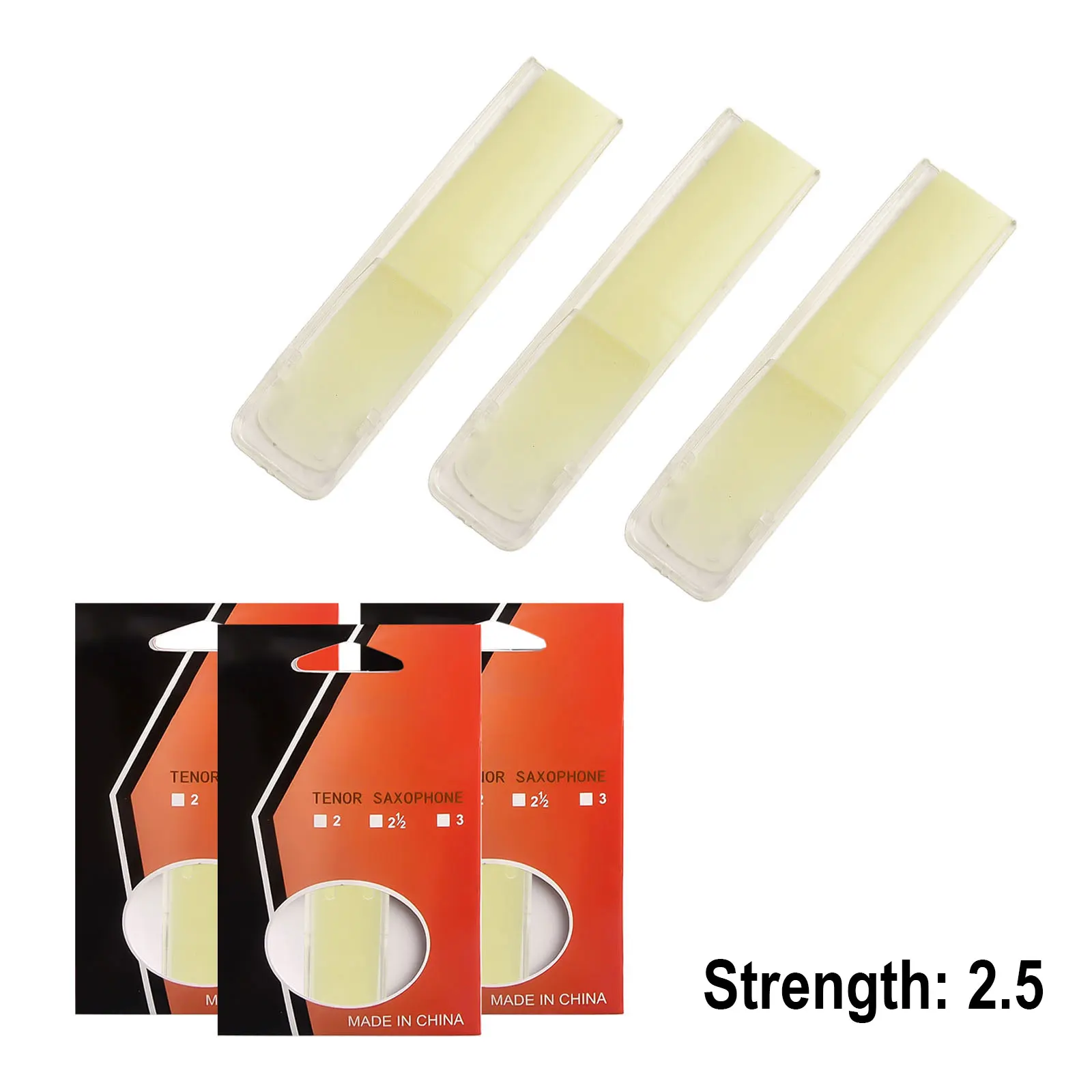 Synthetic Resin Tenor Saxophone Reeds Set of Three Tonal Versatility Various Resistances