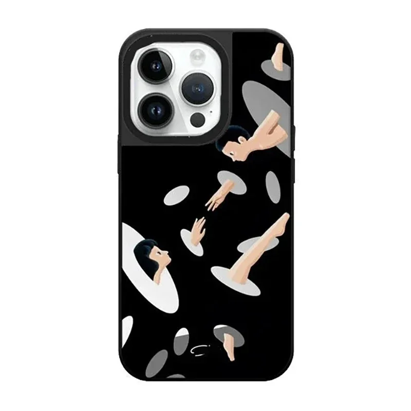 

Mirror Surface Dimension Door Phone Case Cover for iPhone 11 12 13 14 15 Pro Max Case for iPhone 15 ProMax