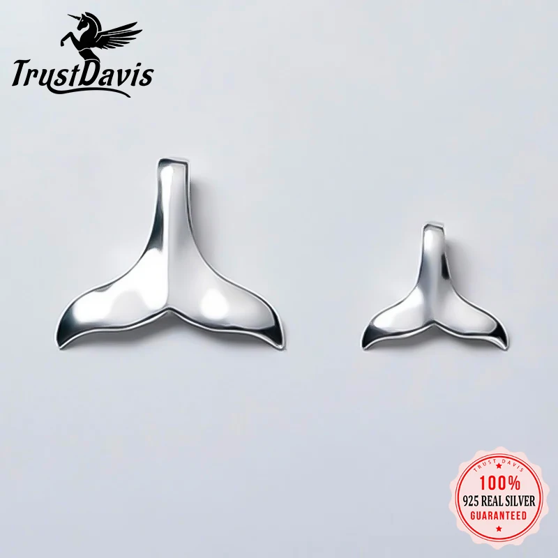 Silver Necklace Charms Silver Pendant TrustDavis 925 Sterling Silver Charm Mermaid Tail Pendant DIY Necklace Accessories
