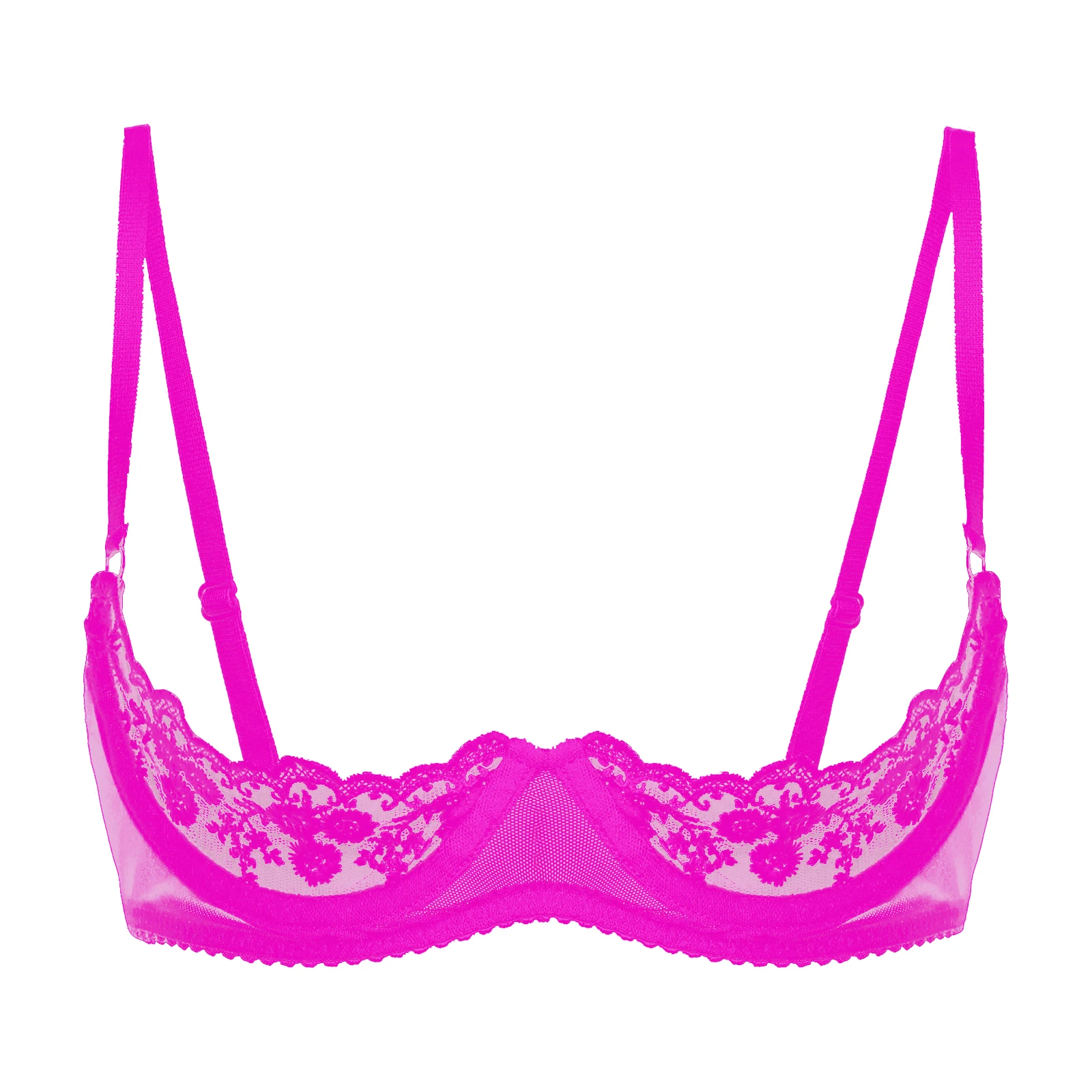 thumbnail image 1 of Sujetador push up de encaje con aros y copa 1/2 para mujer, lencería con relleno de esponja, ropa interior, copas abiertas, pezones expuestos, sujetador erótico sexy, 1 of 5