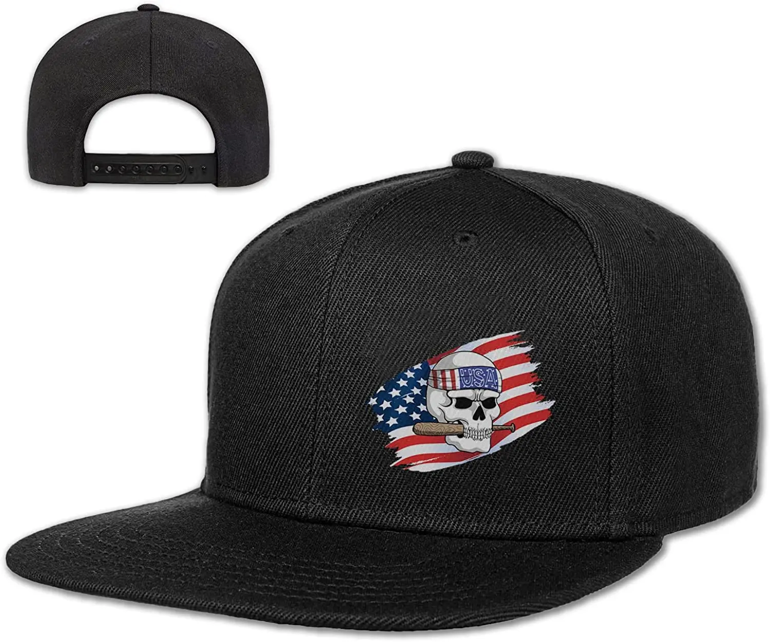 Mexican Skull Snapback Hats for Men Flat Bill Black Adjustable Baseball Cap  Trucker Hat for Dad American Flag Pirate Skull Caps - AliExpress