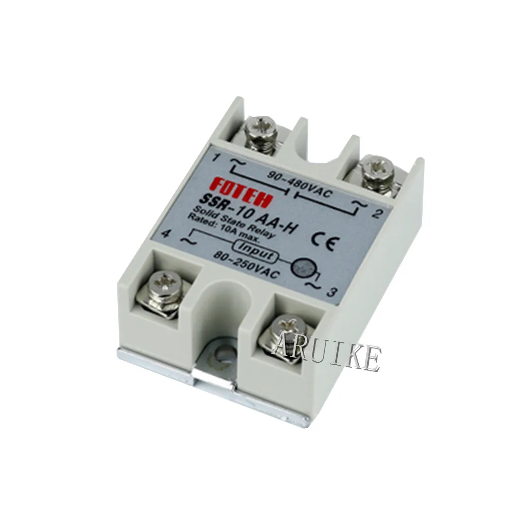 

Solid state relay SSR-10AA-H 8A actually 80-250V AC TO 90-480V SSR 10AA H solid Resistance Regulator