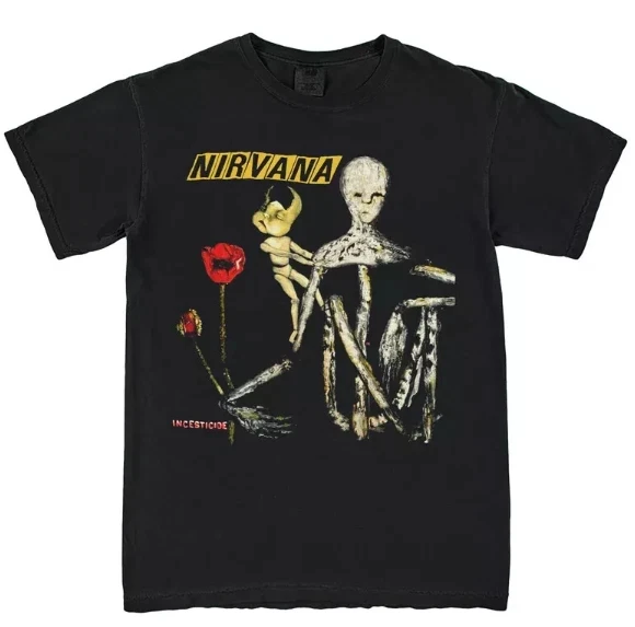 Nirvana Incesticide Lässiges T-Shirt im Retro-Stil, geeignet für Fans, Unisex, geeignet für alle Jahreszeiten