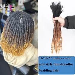 1b/30/27 Ombre Color Fum Dreadloc Braiding Hair Real Human Hair Loc Extensions Hair With Curls Partten For Black Comingbuy