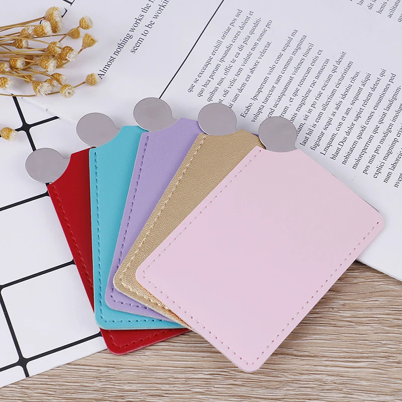 1 x stainless steel mirror with carry sleeve Card Pocket Mirror Makeup Portable Travel Stainless Steel Unbreakable 4