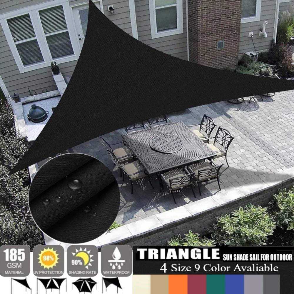 5M/3M/2M Outdoor Triangle Sun Shade Sails for Patios UV Blocking Canopy Sunshades Backyard Lawn Garden Pool Camping Tents Cloth