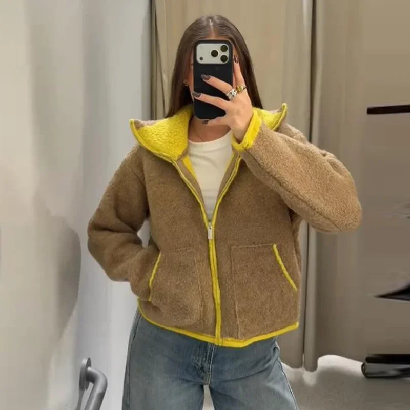 2026 Spring New Contrast Knitted Cardigan Jackets For Women Elegant Long Sleeve Pockets Zipper Sweater Street Lady Chic Outwear 29 Sc131b91482974156a230906e010e0ed0G