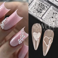 1/2Boxes White Pearl Beads Nail Charms 1-5mm Half-Round Coffee color Pearl Nail Decoration for Winter Manicure Accessories Parts 4