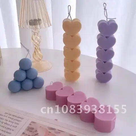 

Handmade Silicone Cube Cake Mould DIY Heart 3D Candle Soap Fondant Aromatherapy Supplies Party Decor Making Scented Candles