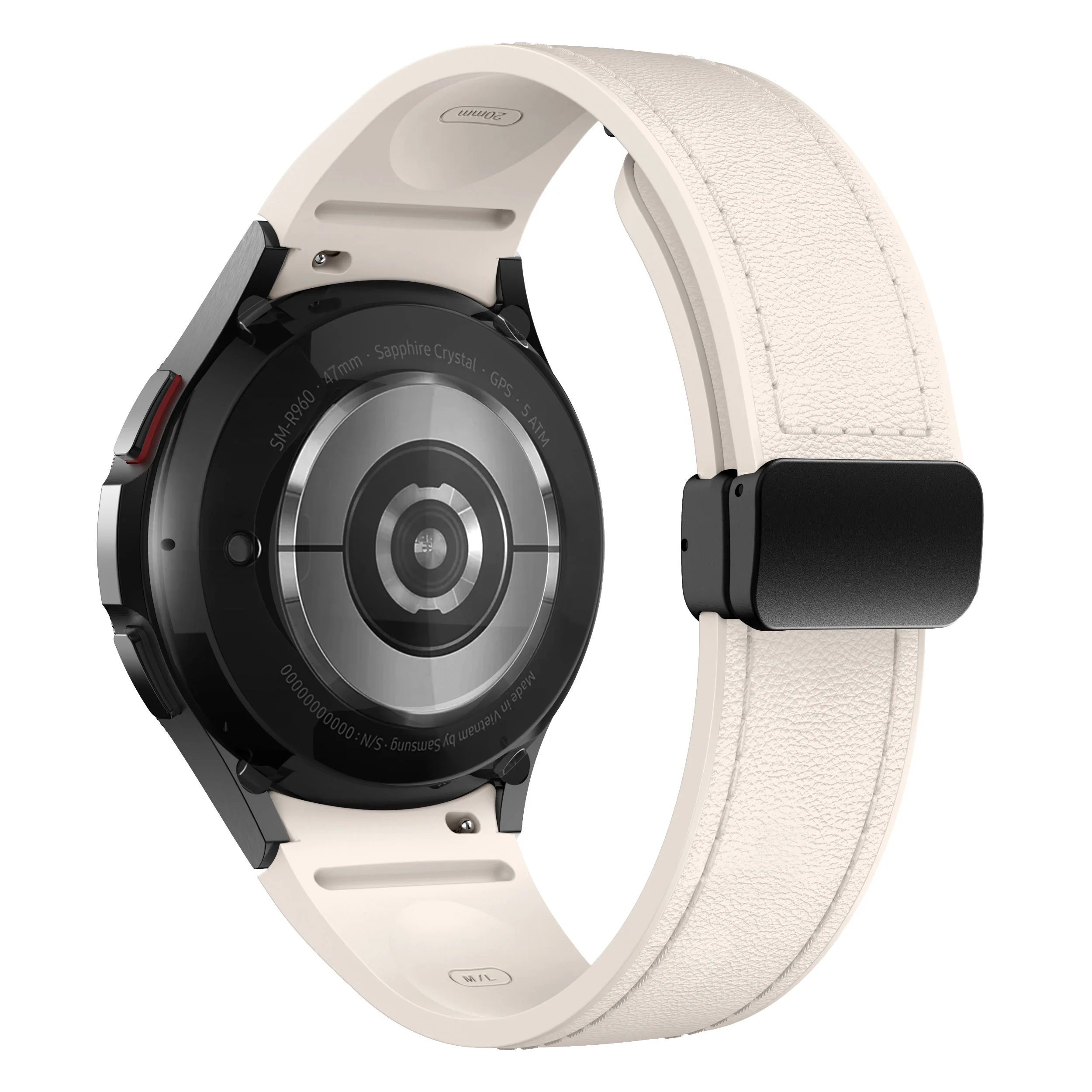 Premium Dual-Material Leather and Silicone Watch Strap Bracelet