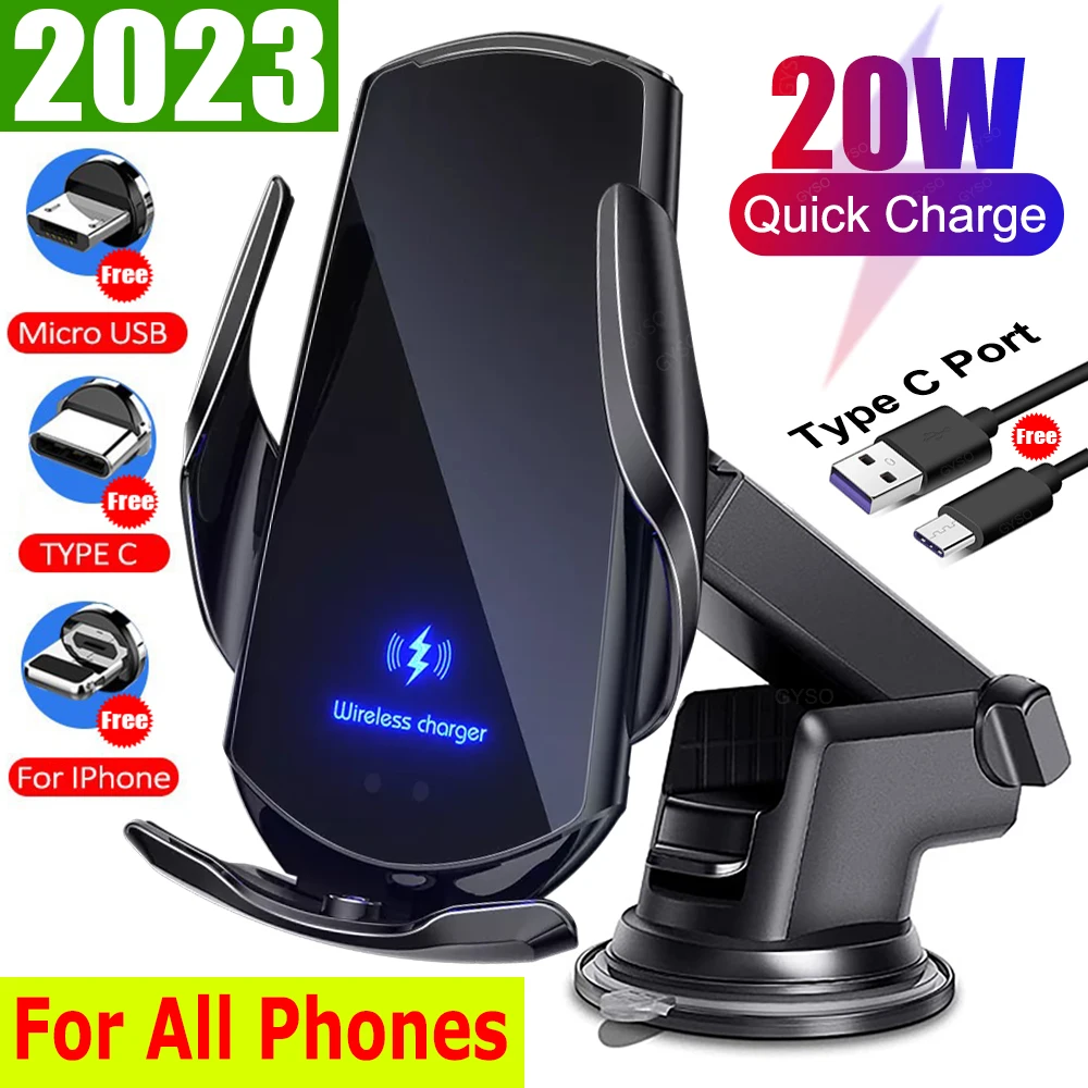 

20W Car Phone Holder Wireless Charger Magnetic Car Fast Charging For Samsung S10 S20 S21 S22 S23 Xiaomi iPhone 12 13 14 Pro Max