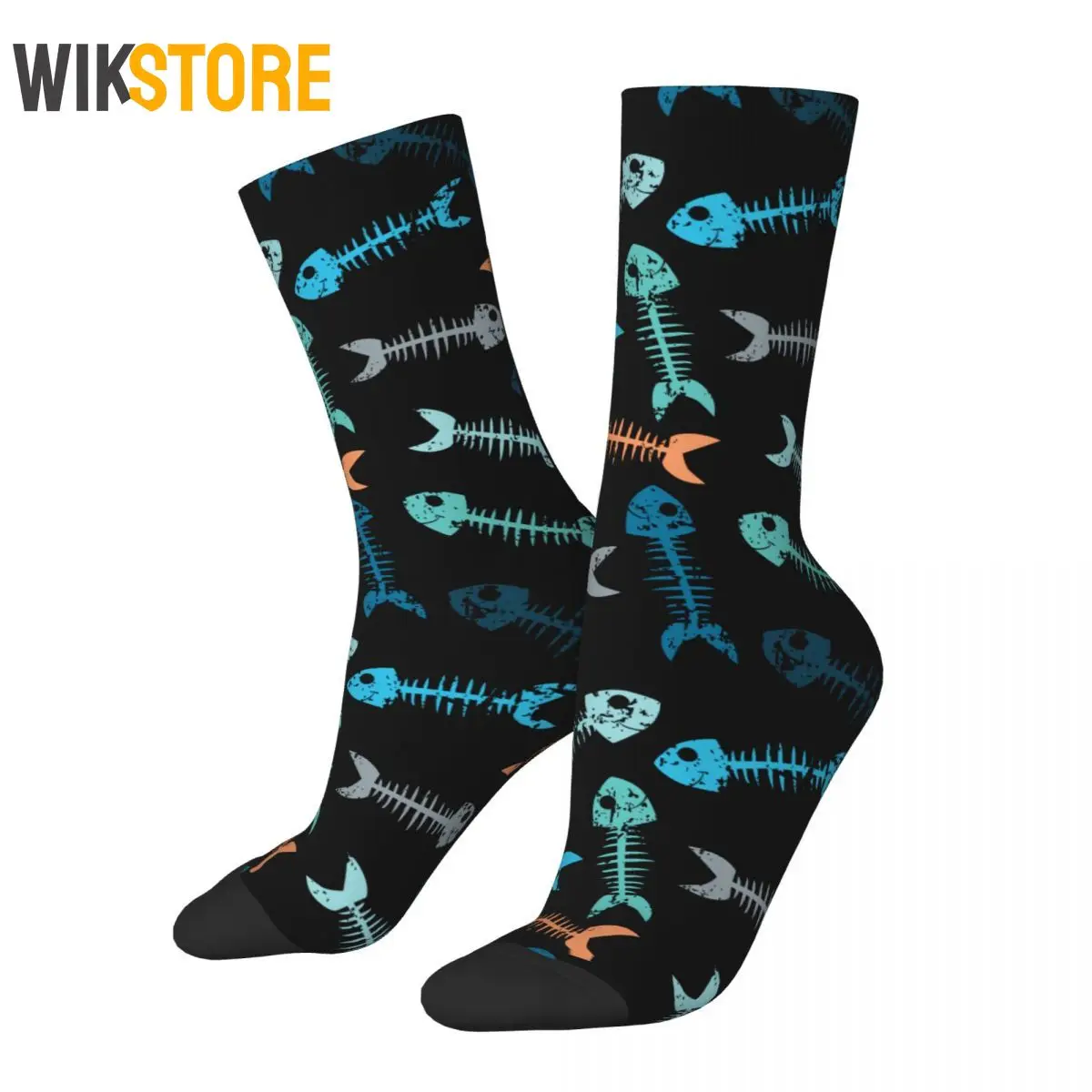 

Fashion Male Men Socks Harajuku Fish Bones Sock Skateboard Women Socks Spring Summer Autumn Winter Breathable Sock