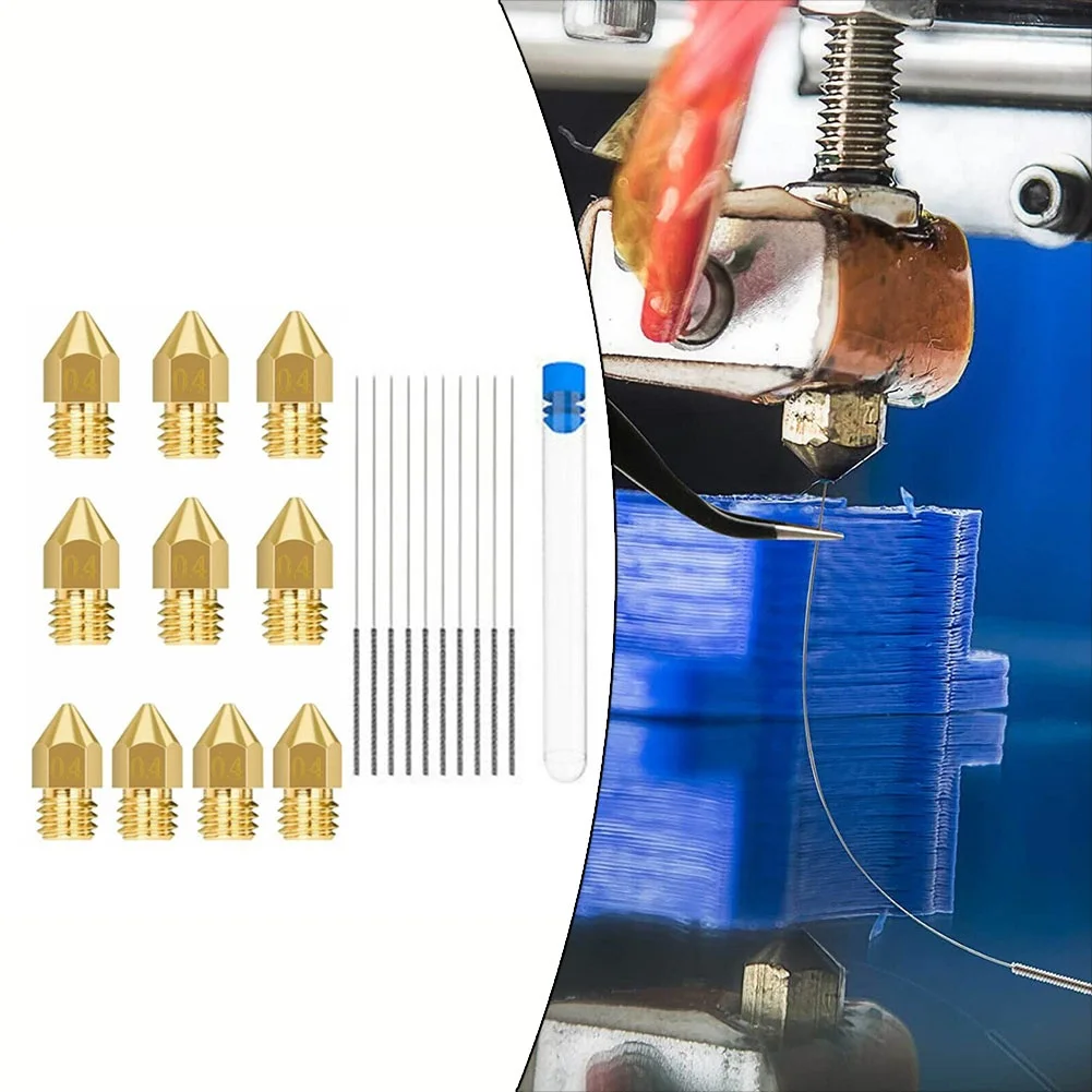 

Экструдер MK8 для 3D принтера, сопло для экструдера, набор инструментов для чистки, сопло диаметром 0,4 мм, игла, детали для принтера из нержавеющей стали