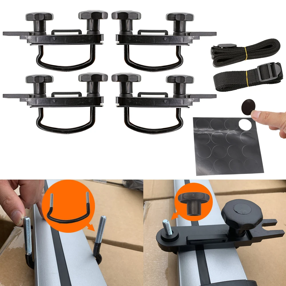 4pcs metal Car U-Bolts Clamps Universal Roof Box Car Van Mounting Fitting Kit Van U-Bolts Clamps Luggage Accessories u bolts clamps