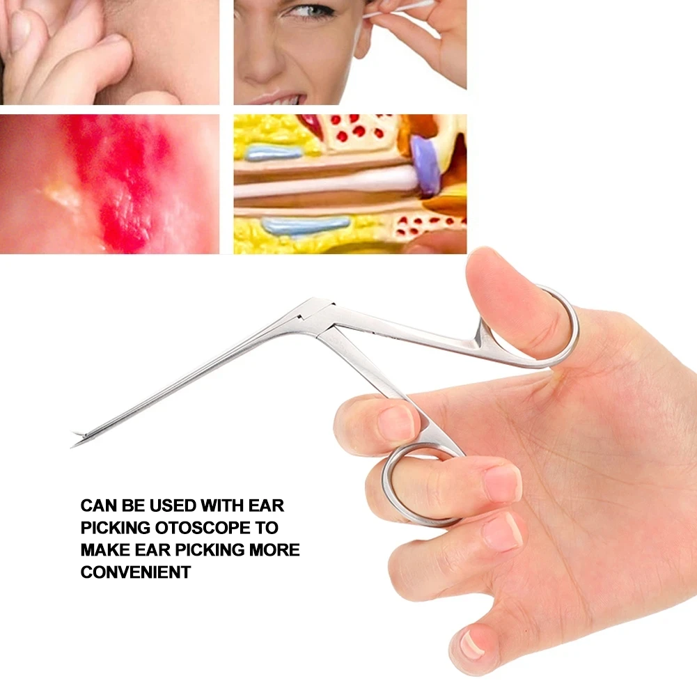 Ear Nose Cleaner Pliers Pick Endoscope Earwax Remover Hartman Micro Alligator Crocodile Veterinary Forceps Tweezer Otoscope Tool 5
